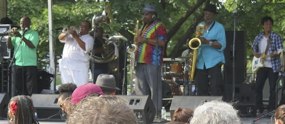 The Dirty Dozen Brass Band playing in 2015.