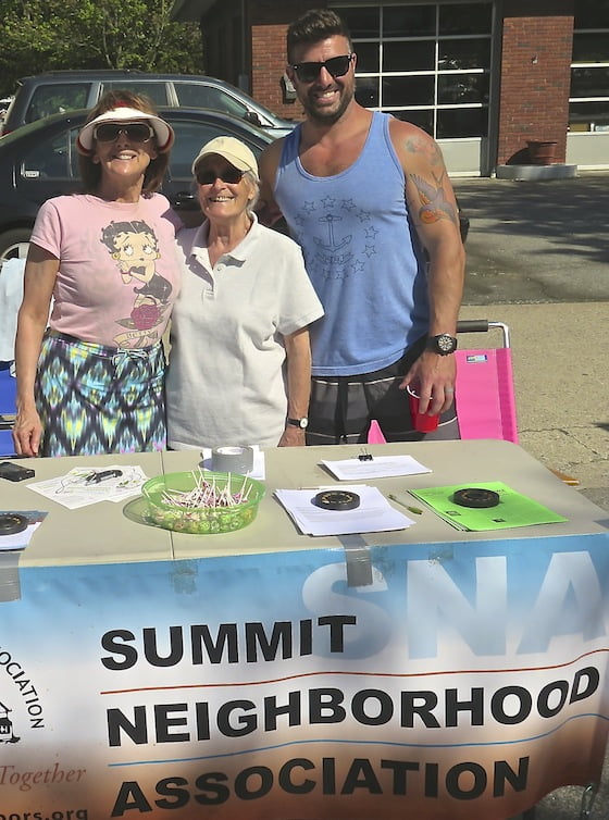 Later, from left, Sandra Lee, Anneliese Greenier and John Pettinelli rounded out the afternoon, telling passersby about SNA's activities and recruiting new members.